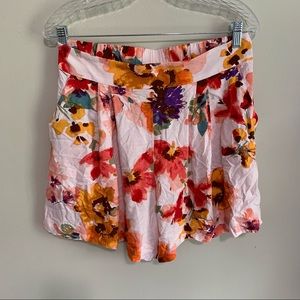 H&M Floral High Waisted Culottes Shorts